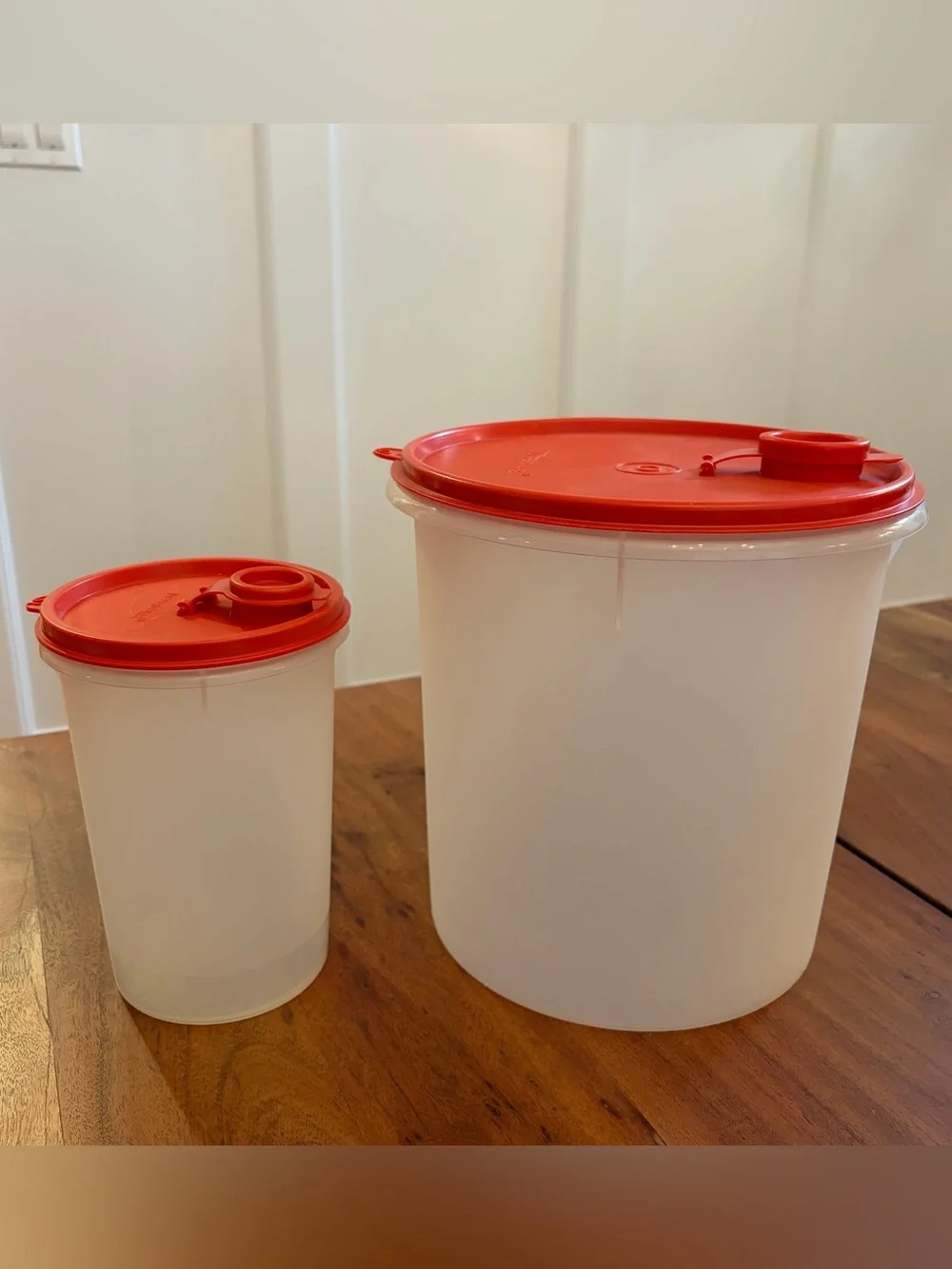 Tupperware Pour N Store 254 Jumbo Canister AND 321 Tumbler Handolier Paprika Red